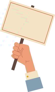 Hand Holding Sign vector
