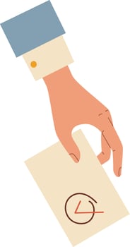 Hand With Bulletin Vote vector