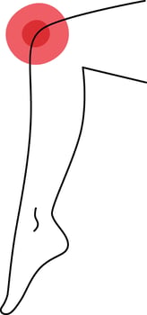 Human Pain In Knee Line Illustration vector