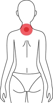 Human Pain In Neck Line Illustration vector