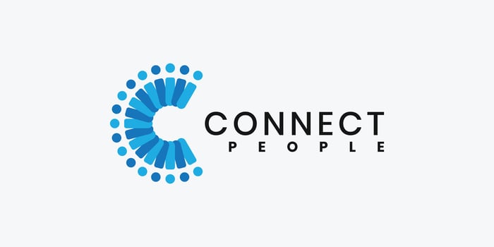 Initial letter C connecting people logo design vector