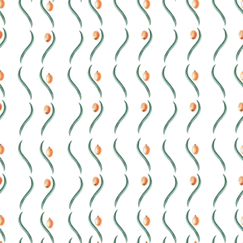 Seamless pattern with curved leaves and sea buckthorn berries. Watercolor illustration for packaging design, printing on fabric and kitchen textiles. png