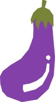 Eggplant Hand Drawn Illustration vector