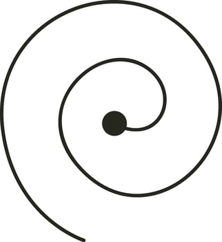 Mid Century Modern Lined Swirl Shape vector