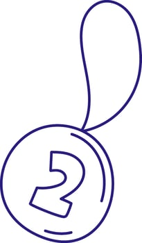 Award Doodle Second Place Medal vector