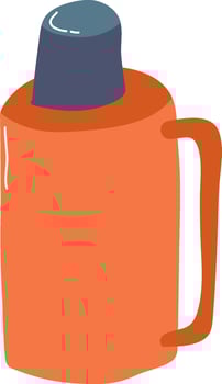 Handdrawn Thermos For Tea vector
