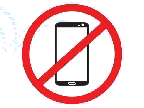 Do Not Use Mobile Phone Sign Background vector