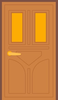 Home Entrance Door Flat Illustration Icon vector