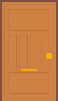 Home Entrance Door Flat Illustration Hand Drawn Icon vector