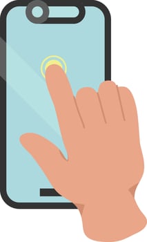 Tap Touchscreen Gesture Hand On Smartphone vector