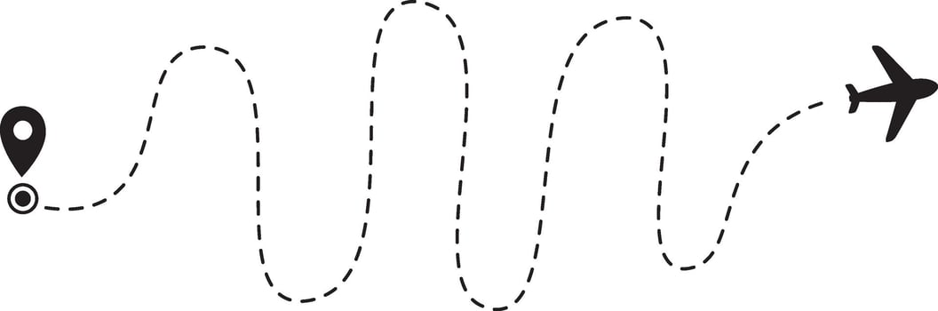 Flight Route Dashed Line vector