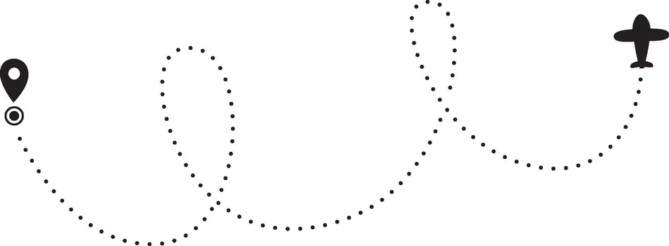 Airplane Route Dashed Line Illustration vector