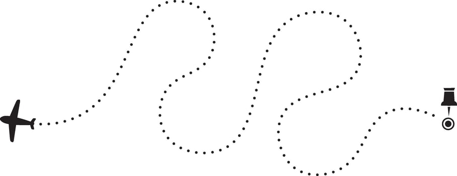 Flight Route Dashed Line Icon vector