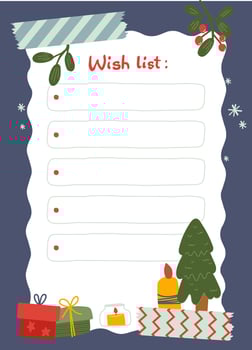 Christmas Notepad Wish List Page vector