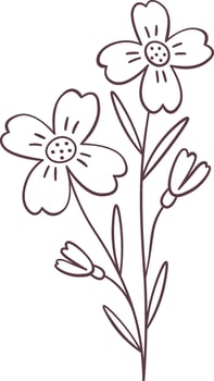 Flowers Branch Doodle vector