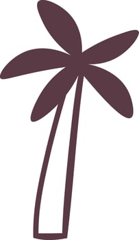 Tropical Palm Doodle Flat Illustration vector