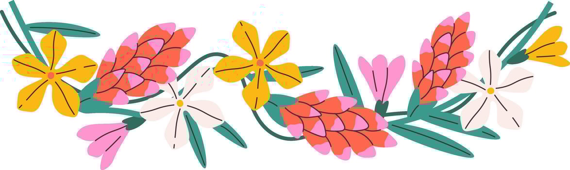 Hawaiian Tropical Floral Garland Illustration vector