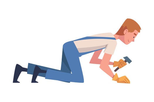 man working on the floor vector