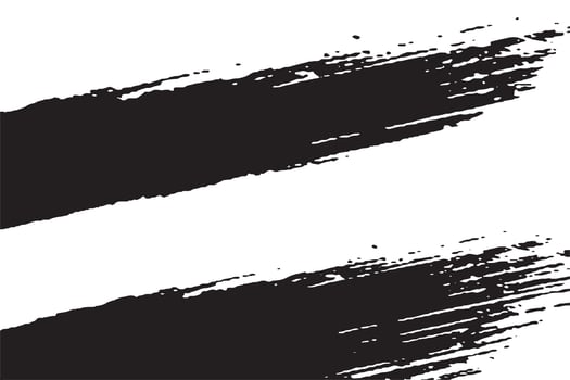 Dynamic Black Brush Strokes on White Background vector