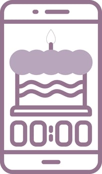 Birthday Smooth Outline Token vector