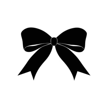 Black bow icon on a white background for various design purposes vector