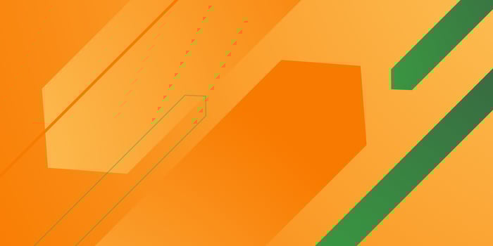 Abstract colorful orange and green landing page background. Dynamic color concept. Arrow pattern element design. vector