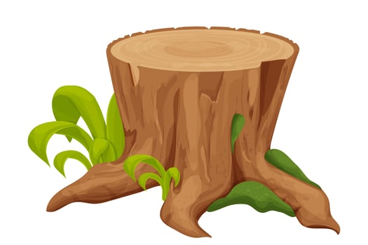 Tree stump with green plants vector
