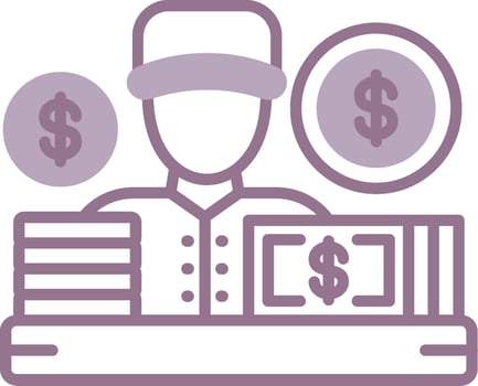 Cashier Neon Grid Mark vector