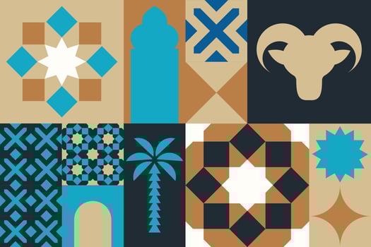 Colorful geometric pattern collage vector