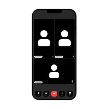 Participants joining a discussion through call platform. vector