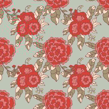 Floral pattern with roses and leaves vector