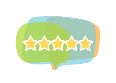 Colorful stars symbolize positive feedback and reviews online vector