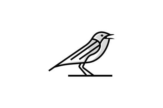 Beautiful Outline Bird Animal Logotype Design Silhoutte Inspiration vector