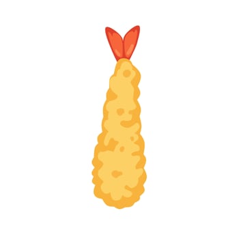illustration of Japanese shrimp tempura in golden crispy batter, ideal for Asian cuisine, restaurant menu, food design, and culinary decoration vector
