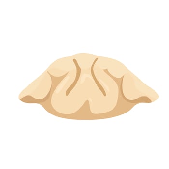 illustration of a steamed dumpling with soft dough wrapper, perfect for Asian cuisine, dim sum menu, street food design, and traditional snack concepts vector