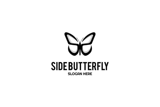 Black butterfly with Double S Letter Illustration Design Logo vector