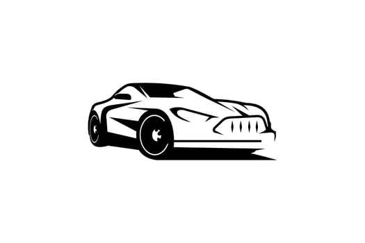 Super Sports Auto Car Vehicle Logo Design Silhoutte OIutline Logo vector