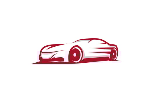 Super Sports Auto Car Vehicle Logo Design Silhoutte Outline Colored vector