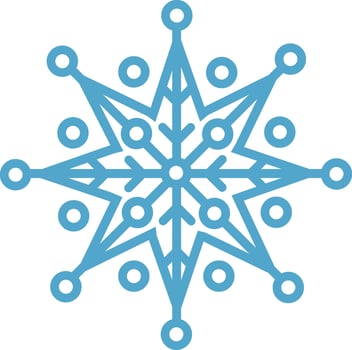 Stylized eight pointed snowflake featuring intricate details, creating a festive atmosphere for winter, Christmas, and New Year celebrations on a transparent background vector