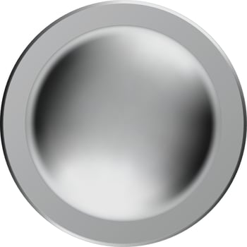 Silver round button on transparent background forming a convex shape, perfect for web design, applications, interfaces and other digital projects vector