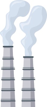 Smoke stacks with vapor emissions vector