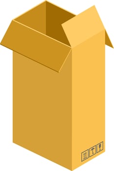 Open cardboard shipping box vector