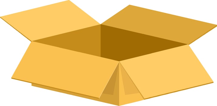 Open yellow packaging box illustration vector