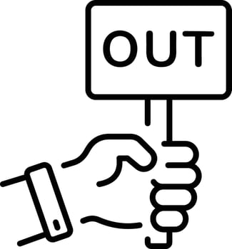 A line style icon depicting a holding banner sign vector