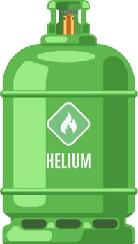 Green helium gas tank illustration vector