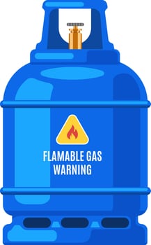 Flammable gas cylinder warning sign vector