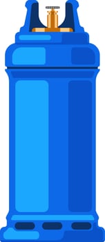 Blue gas cylinder for storage vector