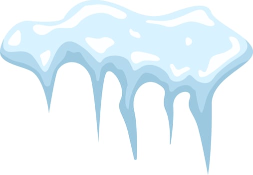Melting snowdrift creating delicate icicles against a pristine white background, capturing the essence of winter, cold weather, and the festive spirit of Christmas vector