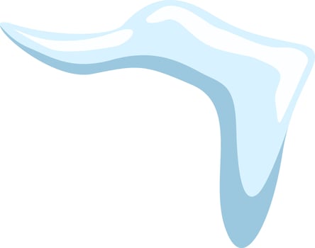 Snowdrift melting gradually, forming a long, pointed icicle, creates a delicate and ephemeral winter scene filled with crystalline beauty and cold, frozen elements vector