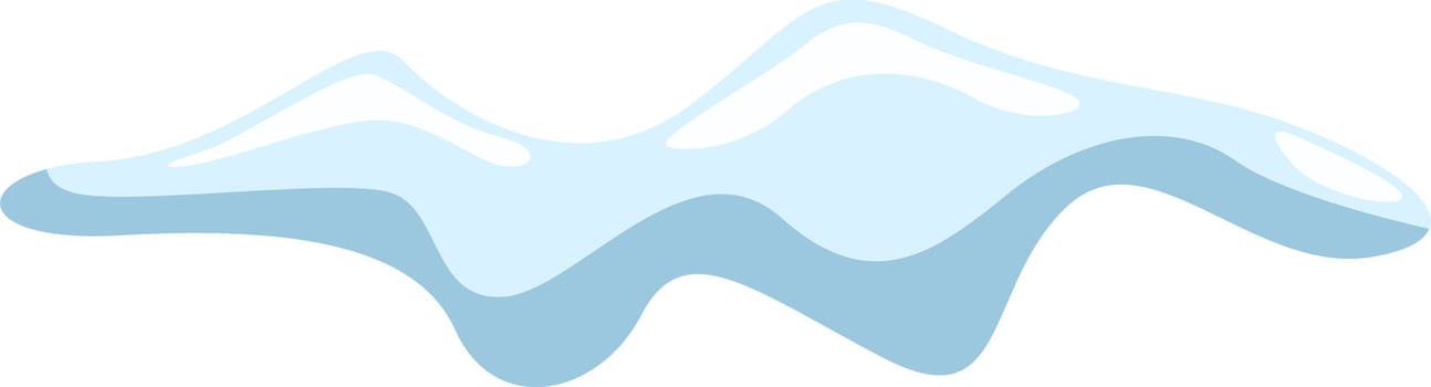 Puddle of water with melting snow is creating a wavy shape, ideal for representing the end of winter and the beginning of spring or the melting of glaciers due to climate change vector